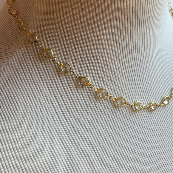 Gold and Crystal Station Rosary Chain - Picture 2 of 5